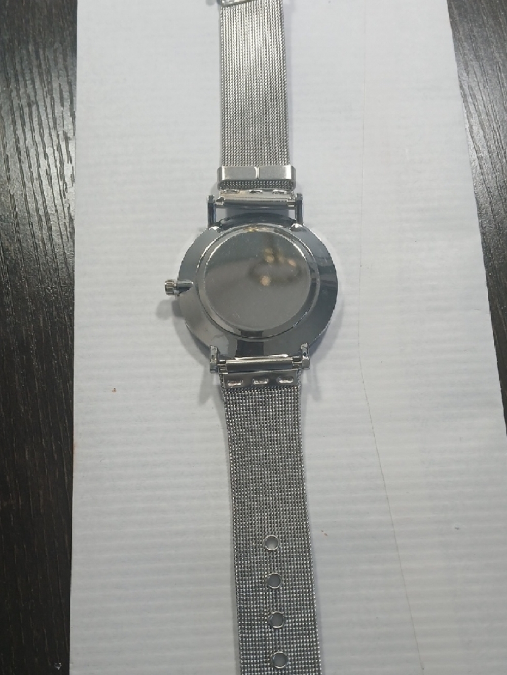 Iridescent Dial Silver Mesh Strap Watch - Picture 7 of 7